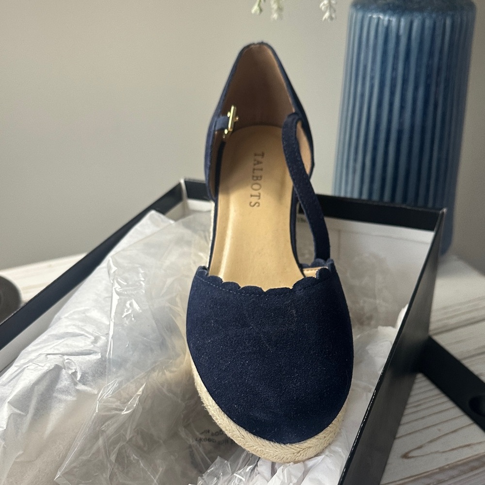 Talbots Dark Blue Scalloped Espadrilles